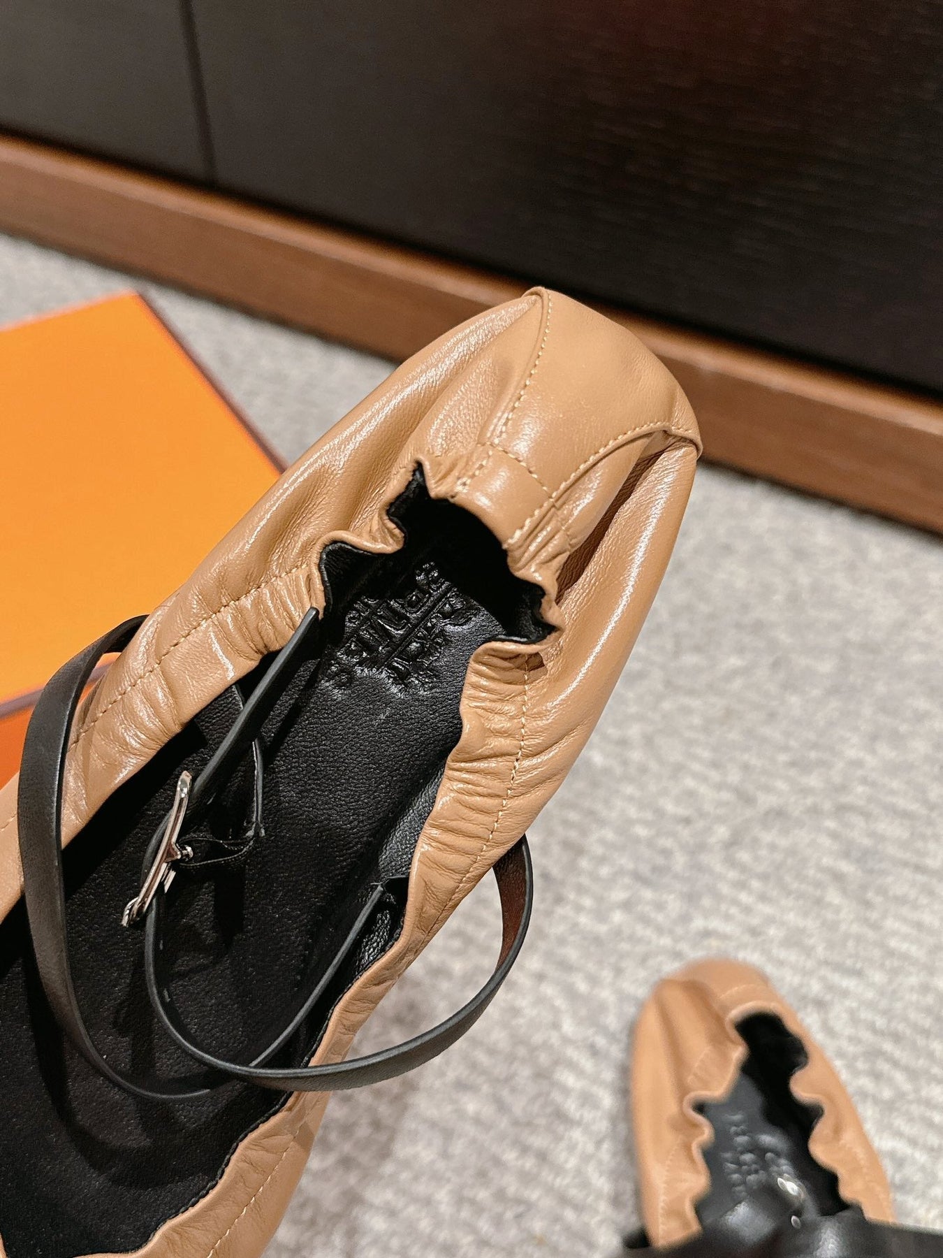 BALLERINA BALLET FLAT BRIGHT BROWN LAMBSKIN