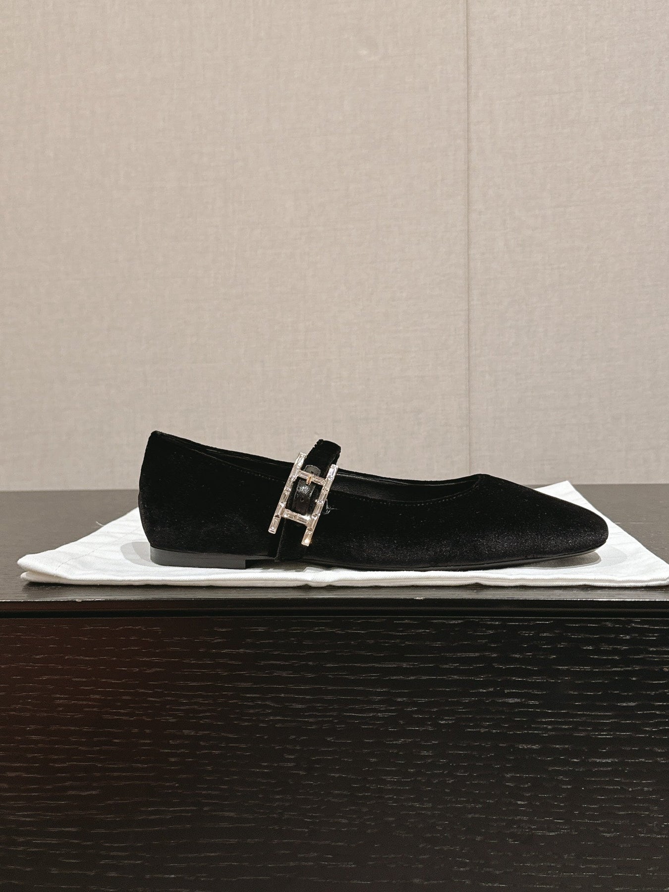 JANE BALLET FLAT BLACK VELVET