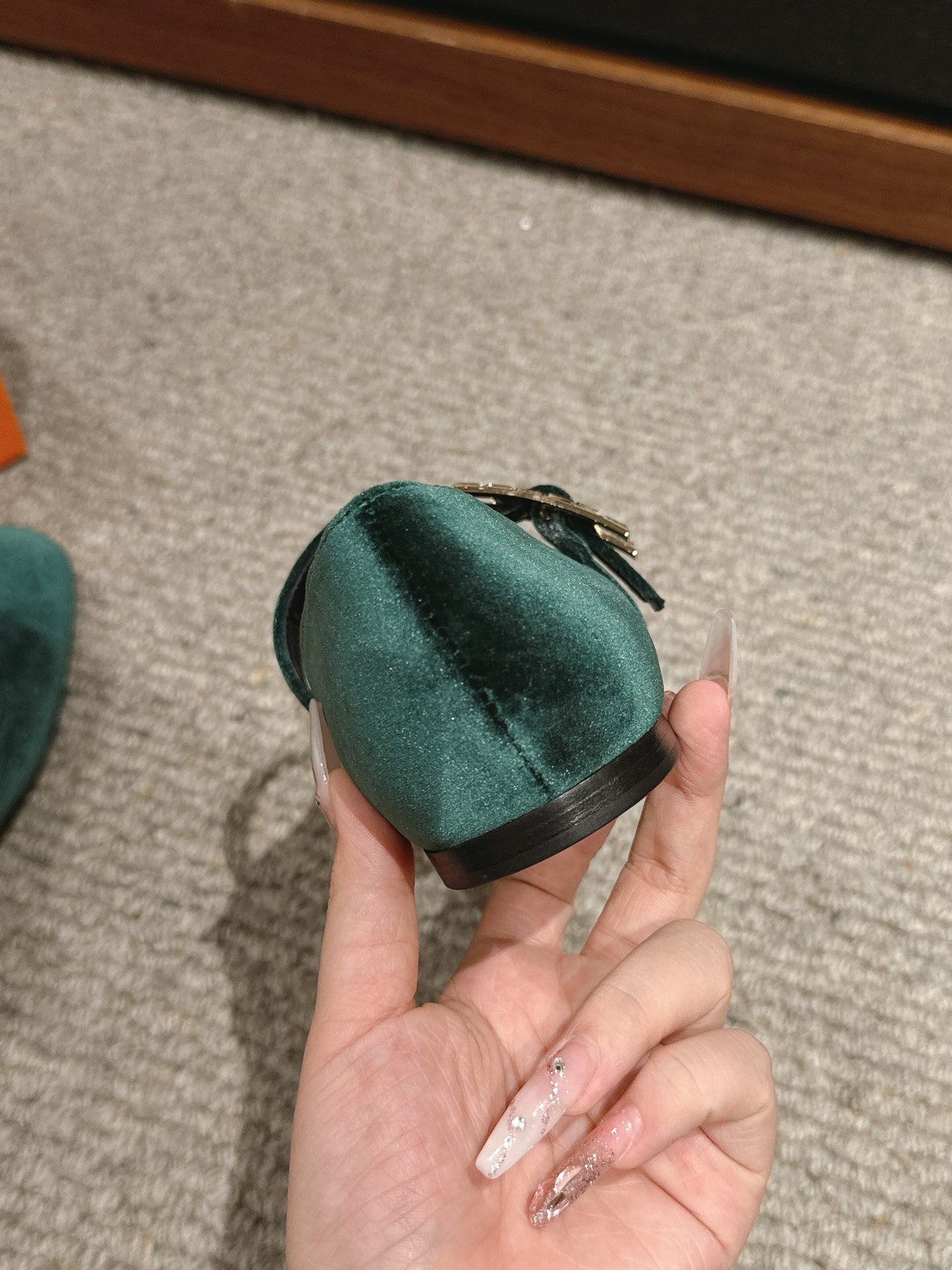 JANE BALLET FLAT CASTLETON GREEN VELVET