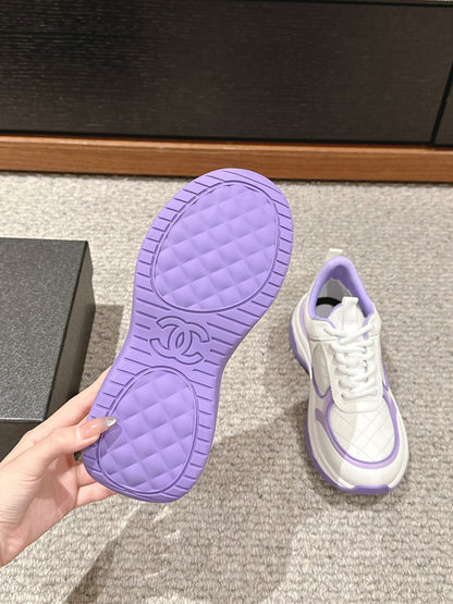 CC CLASSIC SNEAKER IN WHITE MIX IRIS PURPLE LAMBSKIN