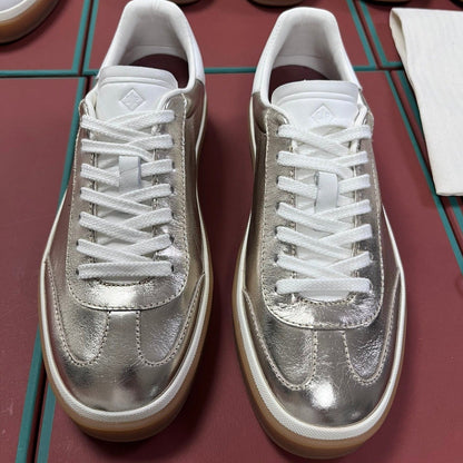 LP TENNIS WALK SNEAKERS SILVER CALFSKIN