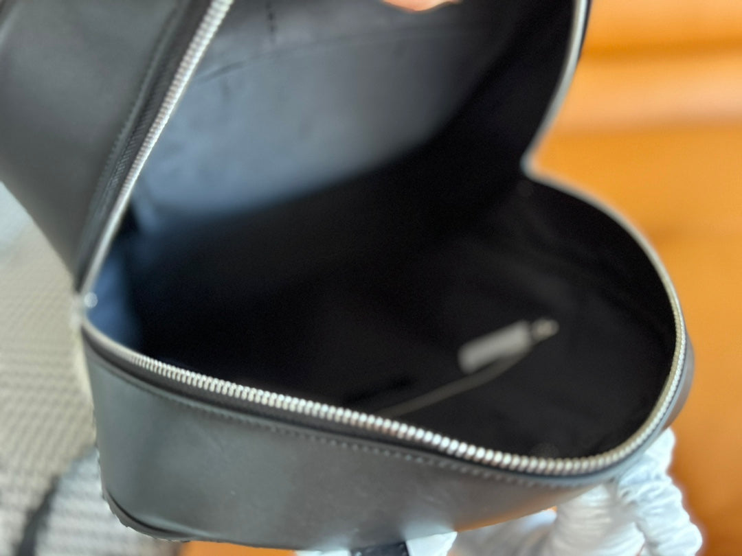 FENDI 44 MINI BACKPACK IN BLACK MONOGRAM JACQUARD FABRIC AND CALFSKIN