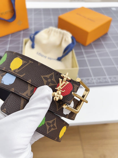 LV BLOOM 30 MM IN COLORFUL MONOGRAM CALFSKIN GOLD HARDWARE