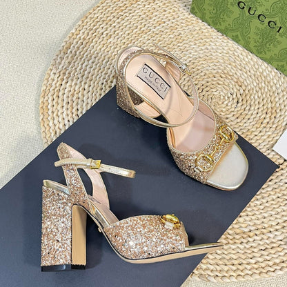 GG Women Sandal High Heels Cream