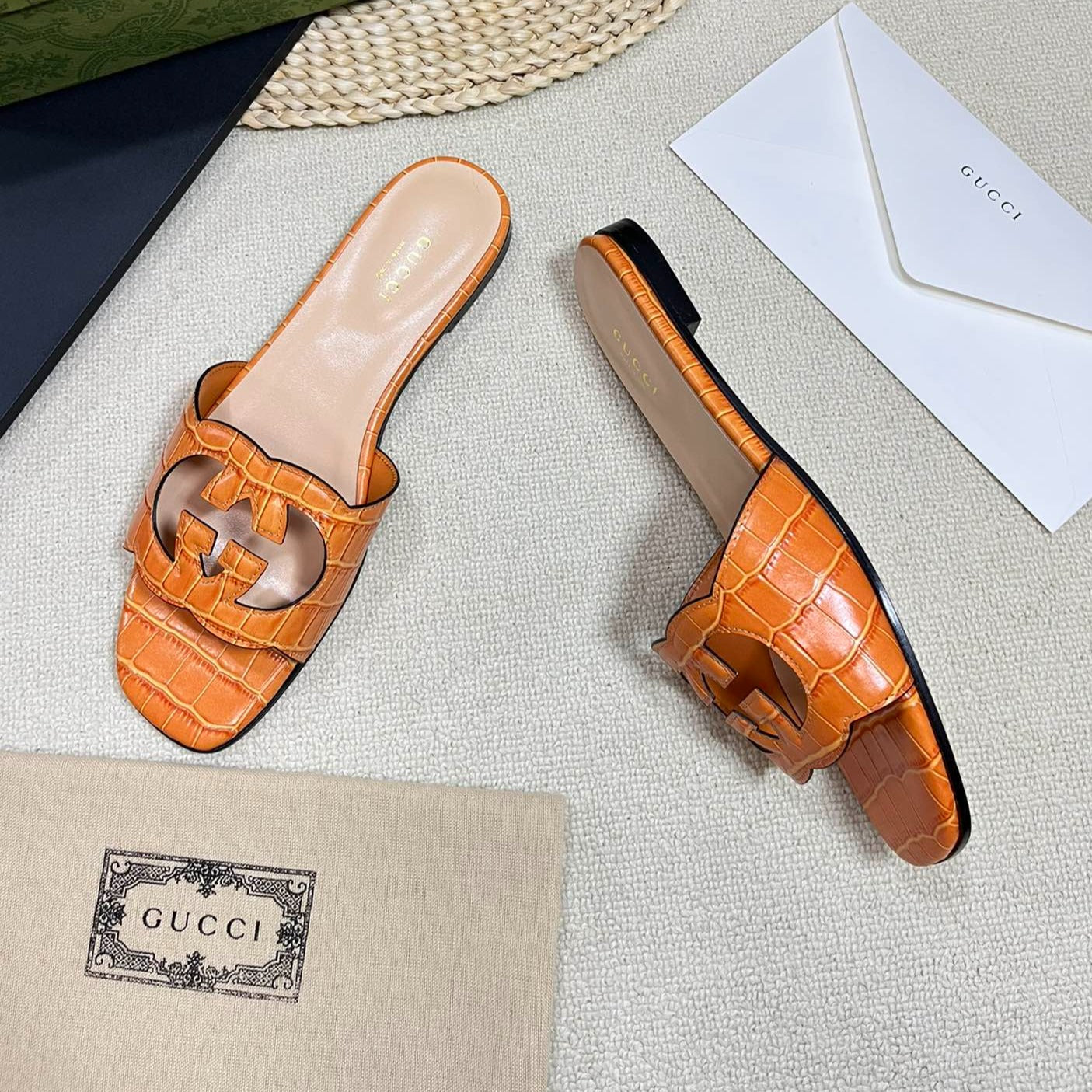 GG Cut Out Slide Sandals Gingerbread Brown