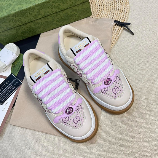 GG Gucci Screener Sneaker White Sunset Purple