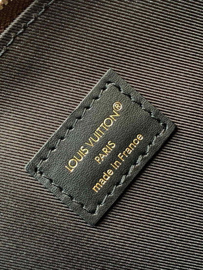 ALMA BE BAG 27 IN BROWN MONOGRAM CANVAS AND COWHIDE