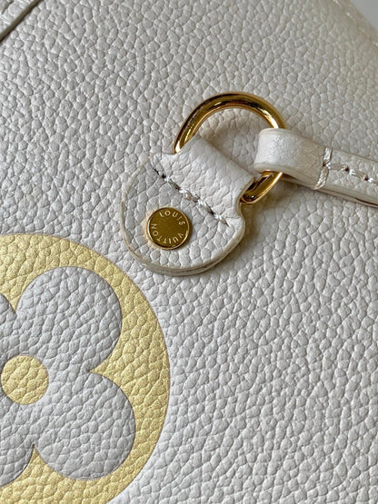 NEVERFULL MM TOTE BAG 32 IN WHITE MIX ORANGE CALFSKIN