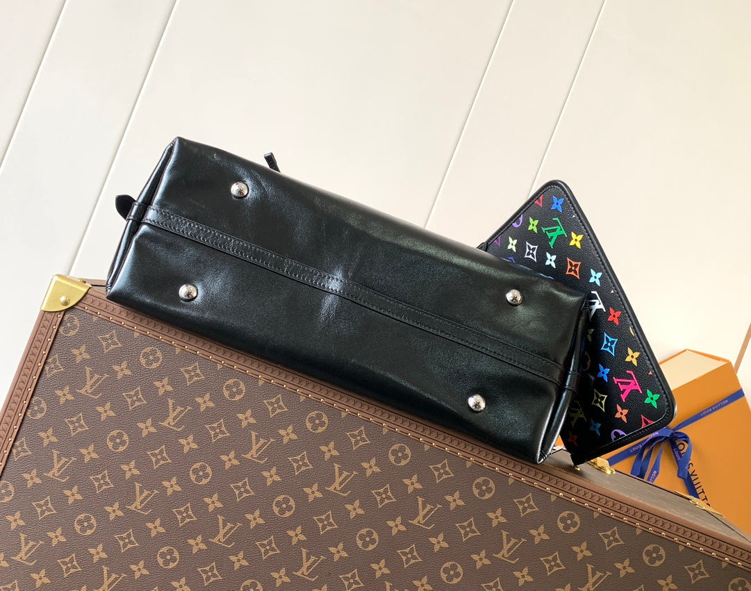 CARRYALL VIBE BAG 39 IN BLACK LAMBSKIN MONOGRAM PATTERN