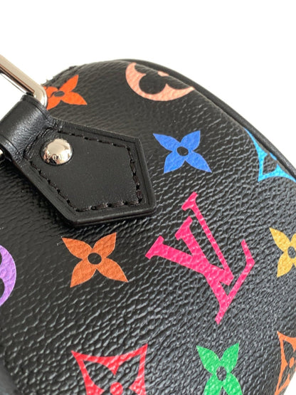 NANO SPEEDY BAG 16 IN COLORFUL MONOGRAM PATTERN AND BLACK COATED CANVAS