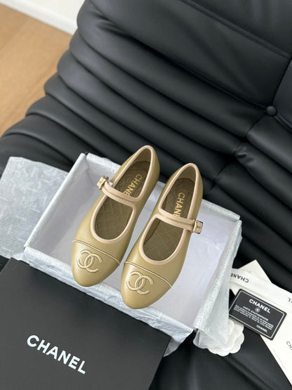 MARY JANE SHOES BEIGE ECRU LAMBSKIN