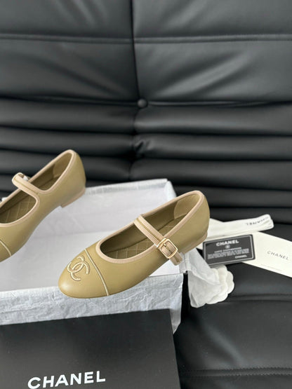 MARY JANE SHOES BEIGE ECRU LAMBSKIN
