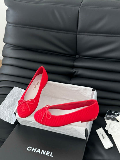 CLASSIC BALLET FLATS CHERRY RED LAMBSKIN