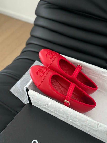 MARY JANE SHOES IN ROSE RED LAMBSKIN