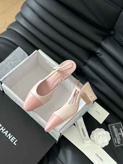 HIGH SLINGBACK IN LIGHT PINK LAMBSKIN