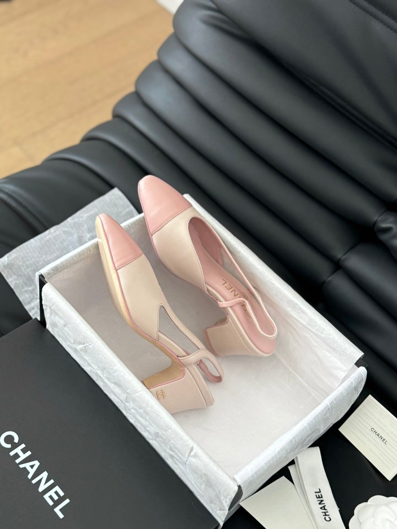 HIGH SLINGBACK IN LIGHT PINK LAMBSKIN