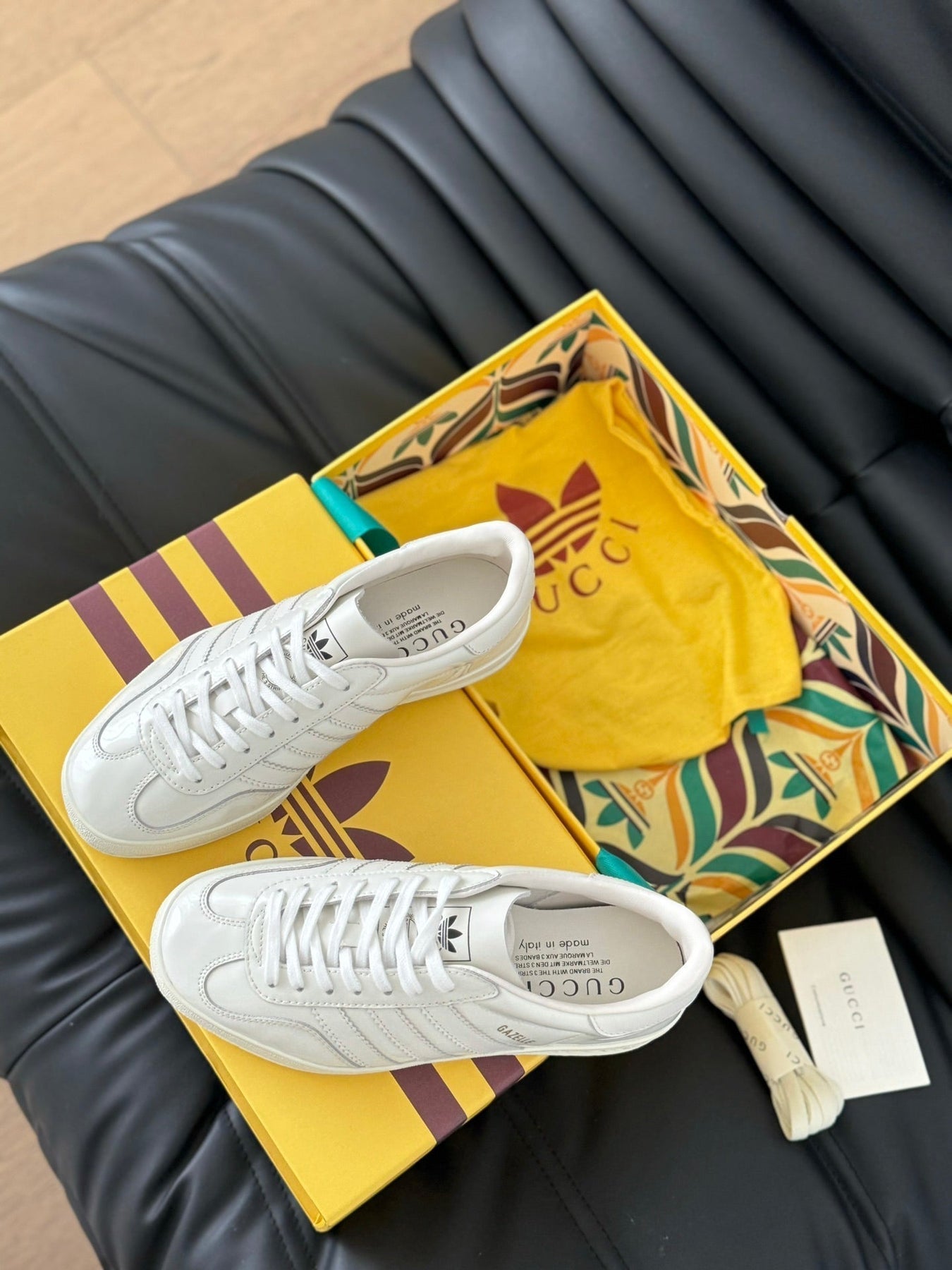 GG & ADIDAS GAZELLE SNEAKER WHITE CALFSKIN