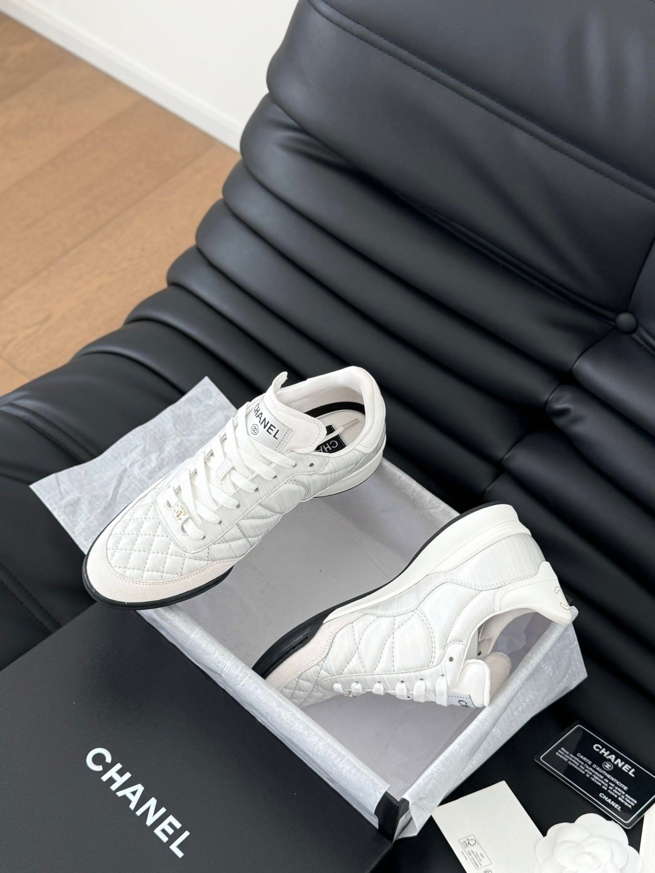 CC SNEAKER IN WHITE EMBROIDERED LAMBSKIN