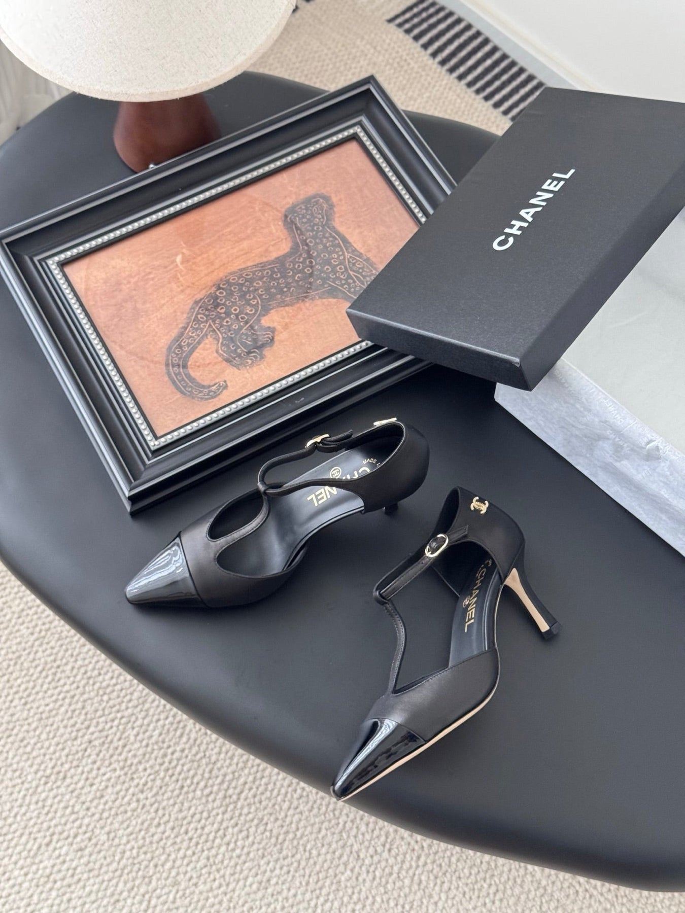 HIGH HEELS WAIST CUTTING IN BLACK CALFSKIN