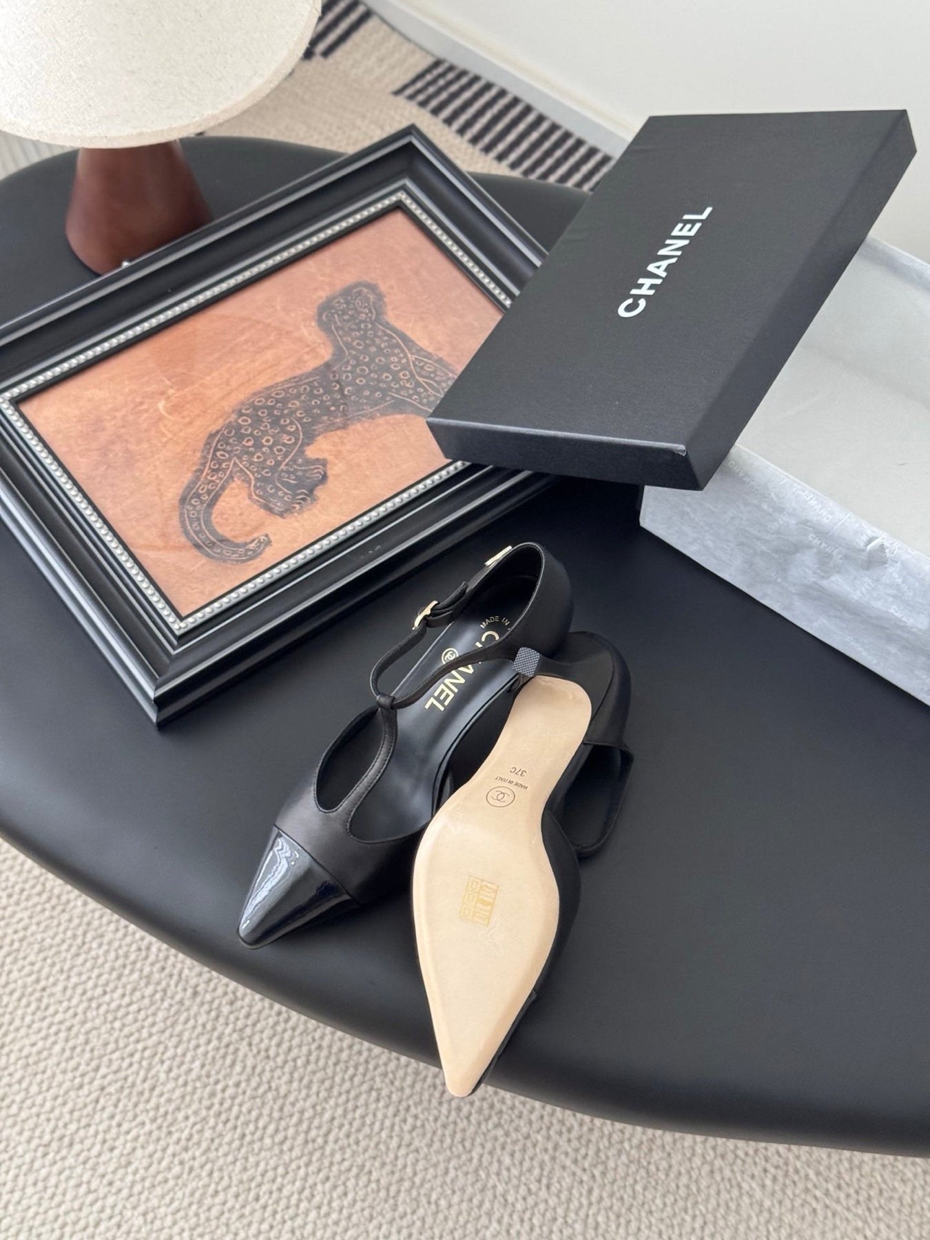 HIGH HEELS WAIST CUTTING IN BLACK CALFSKIN