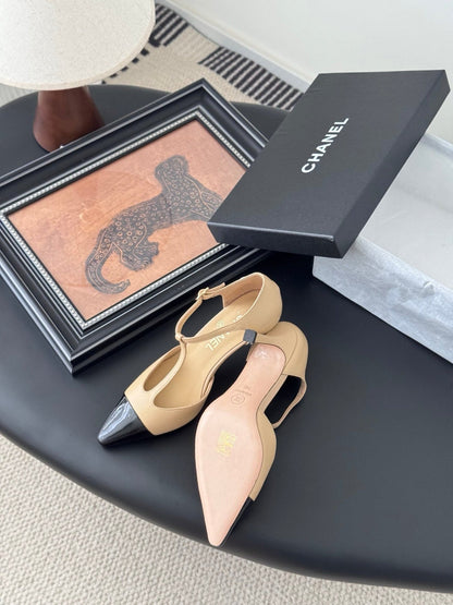 HIGH HEELS WAIST CUTTING IN BROWN BEIGE MIX BLACK CALFSKIN