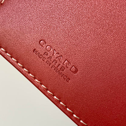 RICHELIEU CHECKBOOK WALLET 19 IN PERSIAN RED GOYARDINE CANVAS AND CALFSKIN