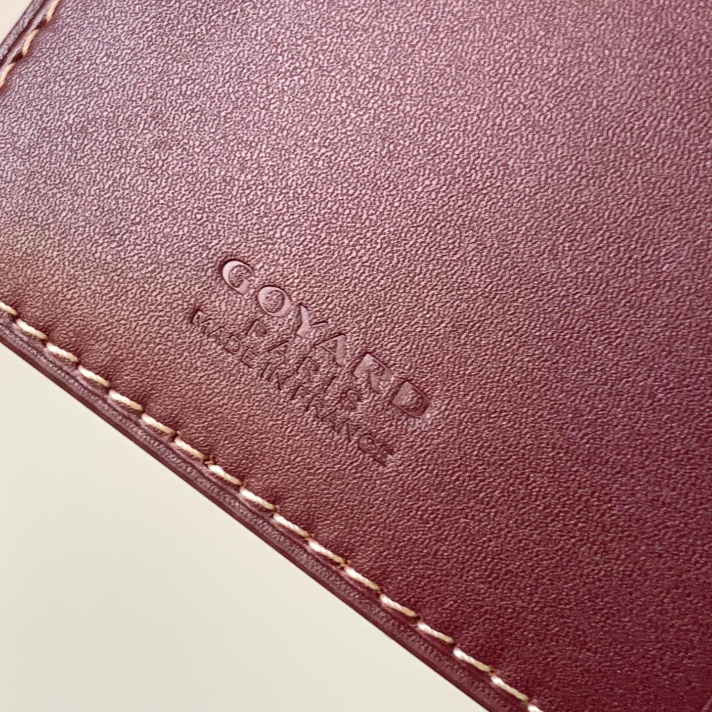 RICHELIEU CHECKBOOK WALLET 19 IN BURGUNDY RED GOYARDINE CANVAS AND CALFSKIN