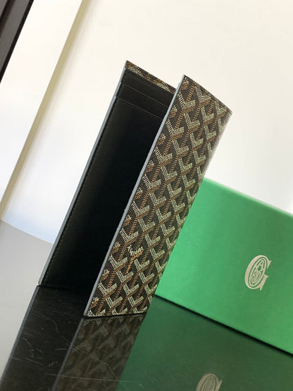 RICHELIEU CHECKBOOK WALLET 19 IN BROWN GOYARDINE CANVAS AND CALFSKIN