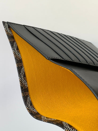 RICHELIEU CHECKBOOK WALLET 19 IN BROWN GOYARDINE CANVAS AND CALFSKIN