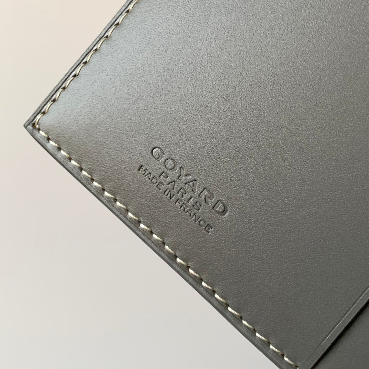 RICHELIEU CHECKBOOK WALLET 19 IN GREY GOYARDINE CANVAS AND CALFSKIN