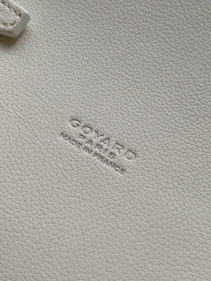 CHYPRE WALLET-POUCH 21 IN WHITE GOYARDINE CANVAS AND CALFSKIN