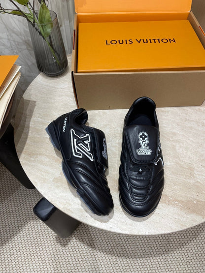 FOOTPRINT SOCCER SNEAKER IN BLACK CALFSKIN