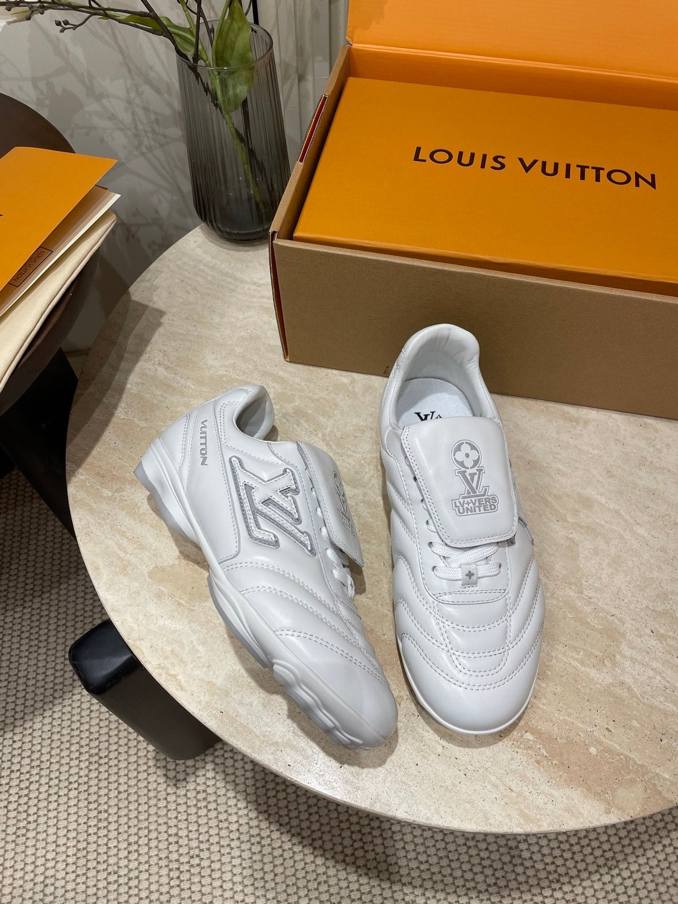 FOOTPRINT SOCCER SNEAKER IN WHITE CALFSKIN