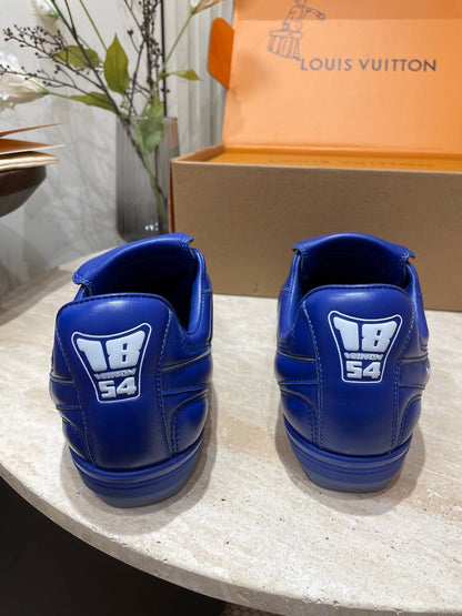 FOOTPRINT SOCCER SNEAKER IN COBALT BLUE CALFSKIN