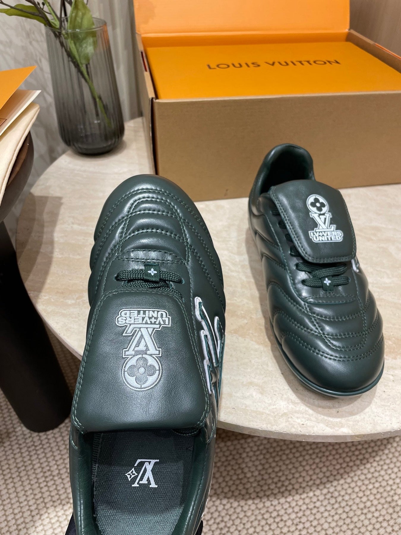 FOOTPRINT SOCCER SNEAKER IN FOREST GREEN CALFSKIN