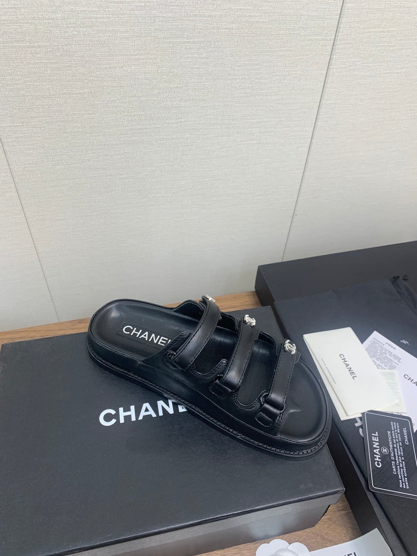 DAD SANDAL IN BLACK LAMBSKIN MULE