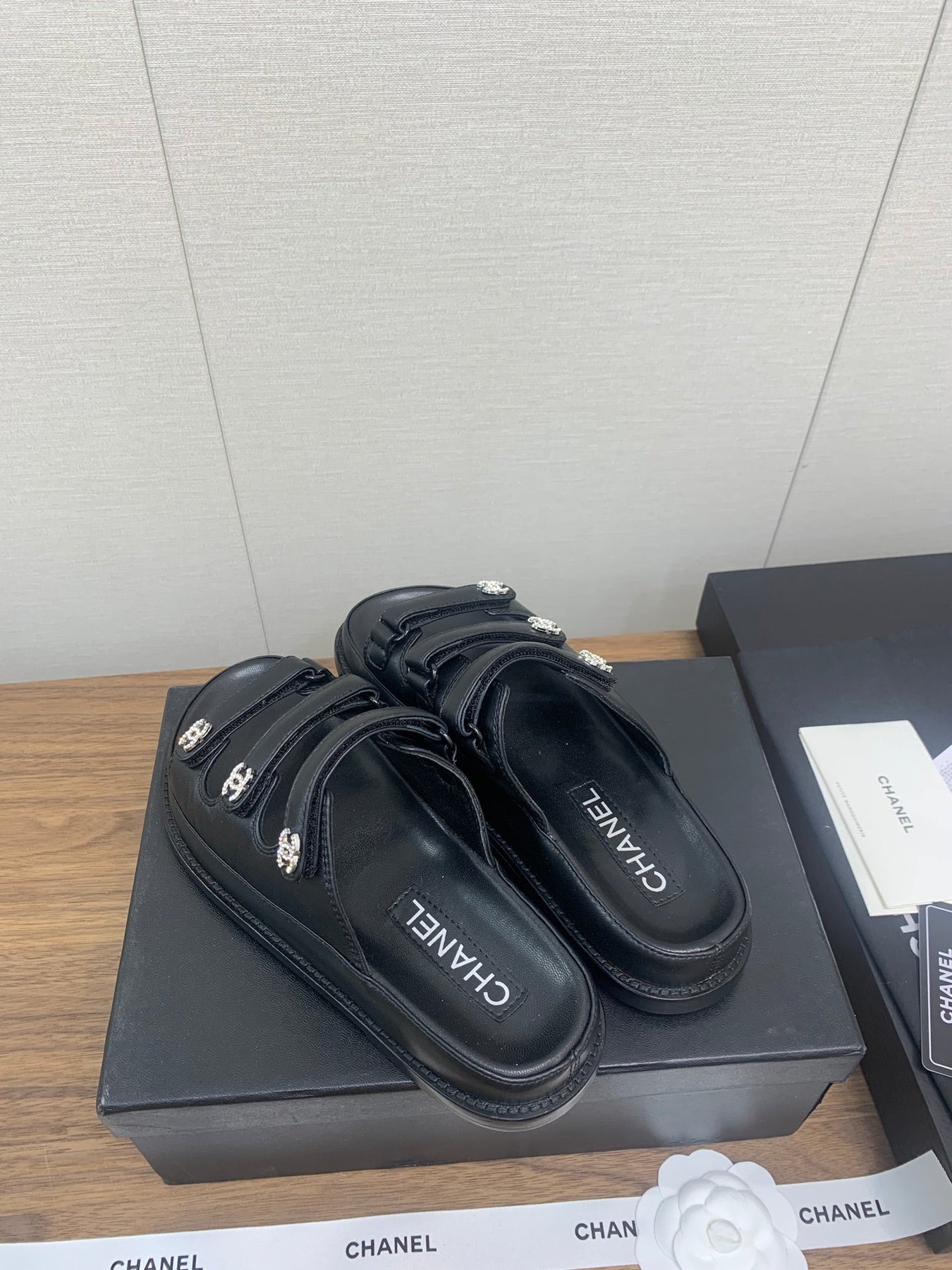 DAD SANDAL IN BLACK LAMBSKIN MULE