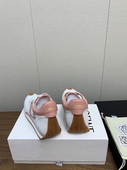 LW FLOW RUNNER SNEAKER WHITE-PEACHY SUEDE