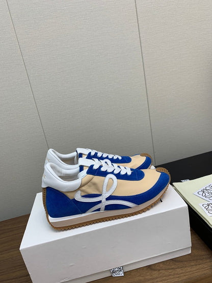 LW FLOW RUNNER SNEAKER COBALT-BEIGE SUEDE