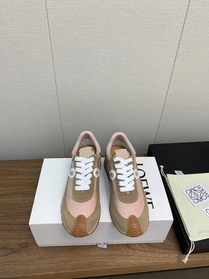 LW FLOW RUNNER SNEAKER PEANUT-PASTEL PINK SUEDE