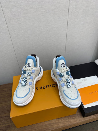 LV ARCHLIGHT SNEAKER BEIGE MIX COBALT BLUE CALFSKIN
