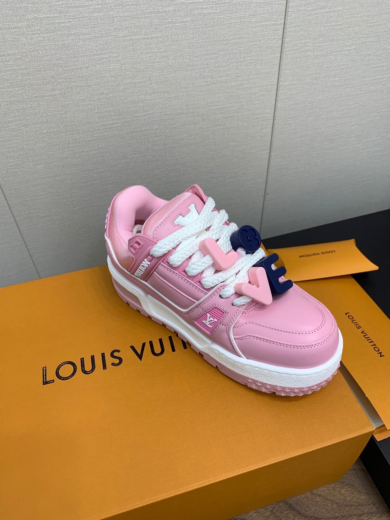 LV TRAINER IN LIGHT PINK CALFSKIN