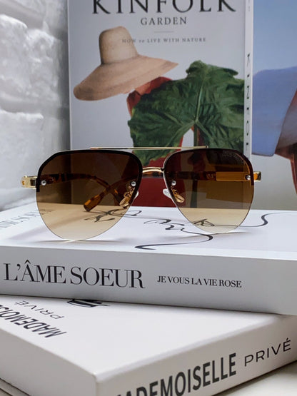 PILOT SUNGLASSES 582591 IN HAVANA METAL BROWN SMOKE LENSES