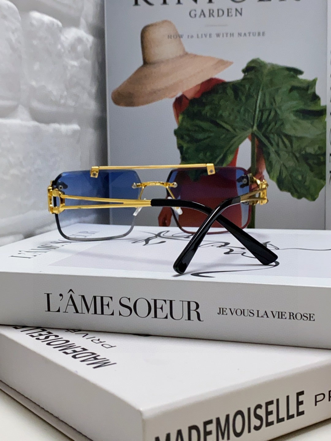 PANTHÈRE RIMLESS RECTANGULAR FRAME SUNGLASSES 543542 IN METAL