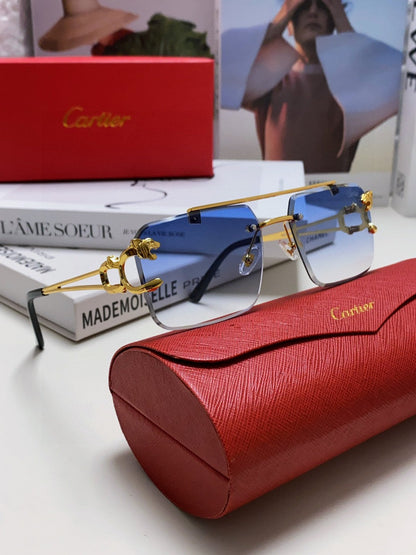 PANTHÈRE RIMLESS RECTANGULAR FRAME SUNGLASSES 543542 IN METAL