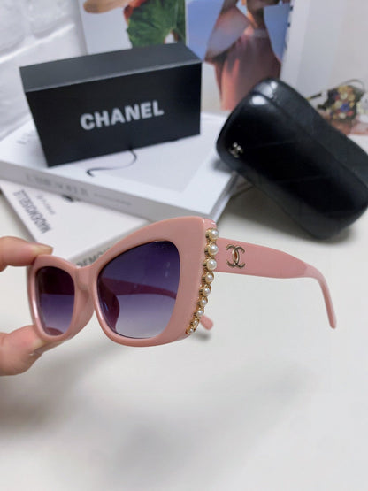 CAT EYE SUNGLASSES 632698 IN PINK ACETATE EMBOSSED PEARL