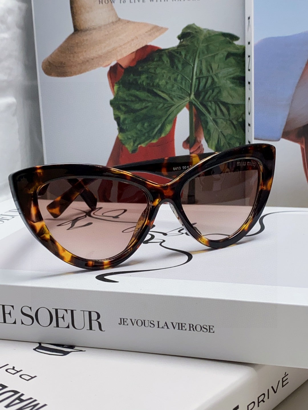 GLIMPSE CAT EYE SUNGLASSES 555885 IN HAVANA ACETATE