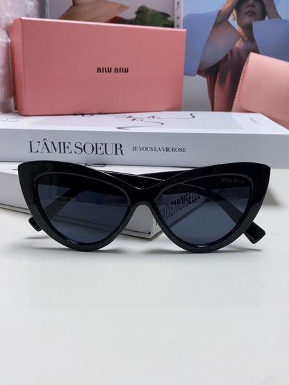 GLIMPSE CAT EYE SUNGLASSES 555886 IN BLACK ACETATE