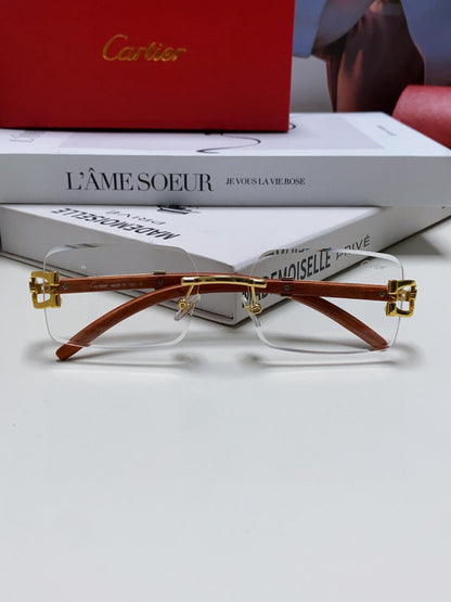 PANTHÈRE RECTANGULAR FRAME SUNGLASSES 555891 IN METAL AND WOODEN