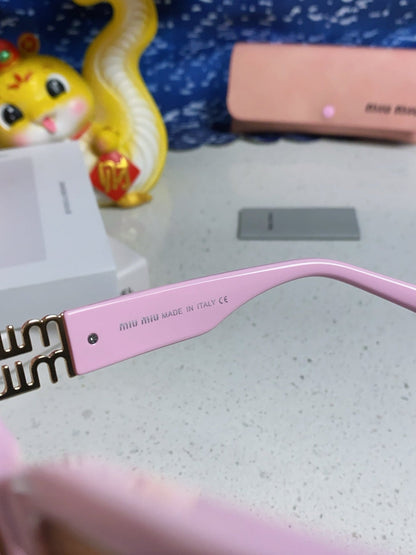 GLIMPSE SUNGLASSES 558345 IN PINK ACETATE GOLD EMBOSSED LOGO